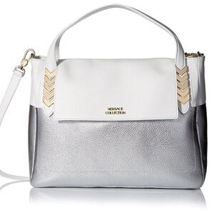 Versace Collection Large Shoulder Bag White & Silver